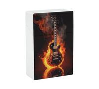 Étui à cigarettes Fire Guitar, étui portable et étanche en plastique, format standard, à rabat, pour hommes et femmes.