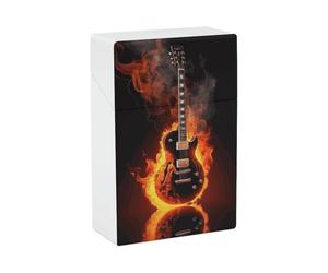 Étui à cigarettes Fire Guitar, étui portable et étanche en plastique, format standard, à rabat, pour hommes et femmes.