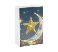 Étui à cigarettes Golden Stars and Moon, étanche et résistant aux chocs, format voyage compact, design durable et résistant aux rayures, pour hommes et femmes.