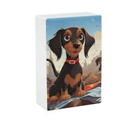 Étui à cigarettes I Love My Dog Teckel - Boîte à cigarettes portable légère pour voyage en plastique étanche Boîte de rangement pour 20 cigarettes