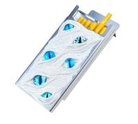Étui à cigarettes lumineux 3D, boîte en métal for 20-13cigarettes, étui portable étanche et résistant aux chocs en alliage d'aluminium avec fermeture magnétique(Silver)