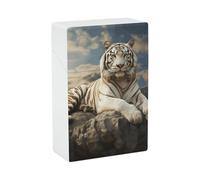 Étui à cigarettes Majestic Tiger, format King Size (85 mm), capacité de 20 cigarettes, léger et étanche, pour hommes et femmes. Ouverture par simple pression. Accessoire amusant pour sac à main.