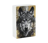 Étui à cigarettes Majestic Wolf noir et or, porte-cigarette en plastique à rabat
