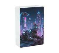 Étui à cigarettes mécanique en forme de chat, résistant aux chocs et à l'eau, en plastique rigide, avec briquet élé pour hommes et femmes.