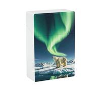 Étui à cigarettes Northern Lights Polar Bear, en plastique rigide, à rabat, fin et de poche, pour 18 à 20 cigarettes King Size. Étui résistant aux chocs, réutilisable, accessoire pour fumeurs hommes e