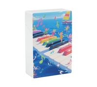 Étui à cigarettes - Note de musique colorée pour clavier de piano, boîte élégante en plastique pour femmes et hommes, organiseur de cigarettes portable et incassable