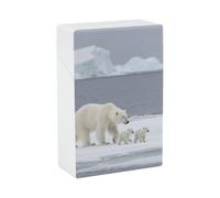 Étui à cigarettes - Ours polaire Ice Floe Boîte à cigarettes avec distributeur à une pression, boîte à cigarettes compacte vintage portable pour homme et femme