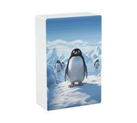 Étui à cigarettes Penguin Antarctica Ice - Boîte à cigarettes portable légère pour voyage en plastique étanche Boîte de rangement pour 20 cigarettes