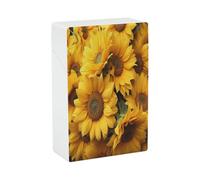 Étui à cigarettes portable en plastique avec de nombreuses poches imprimées de tournesols pour homme et femme