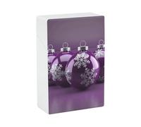 Étui à cigarettes portable étanche en plastique de taille normale avec boule de Noël violette pour homme et femme
