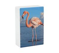 Étui à cigarettes portable étanche en plastique de taille normale, motif flamant rose dans l'eau, étui de rangement à rabat pour homme et femme