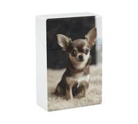 Étui à cigarettes portable étanche en plastique de taille normale pour homme et femme Motif chihuahua mignon