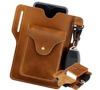 Étui à Cigarettes Portable, Pochette de Ceinture for téléphone, Sac Banane, for Le Travail, la randonnée, Le Camping, Le Barbecue et Le Sauvetage(Light Brown)