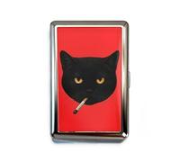 Étui À Cigarettes/Porte-Cartes Polyvalent Vintage, Portefeuille Fin en Métal Durable Émoussé, Boîte À Cartes De Visite Facile À Clipser, for Cartes De Crédit(B)