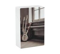 Étui à cigarettes pour guitare et basse, instrument de musique, étui de voyage en plastique à ouverture facile d'une seule main, avec couvercle rabattable et système de fermeture à ressort, pour homme