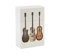 Étui à cigarettes pour guitare, étui de voyage en plastique à ouverture facile d'une seule main, avec couvercle rabattable et système de fermeture à ressort, pour hommes et femmes.