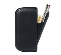Étui à cigarettes rechargeable multifonctionnel, contenant 10 cigarettes épaisses/20 cigarettes fines, étui à cigarettes en cuir portable, 2 pièces,Black