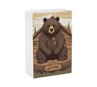 Étui à cigarettes rustique Lodge Bear, porte-cigarettes d'une capacité de 20 cigarettes, fermeture à ressort facile, étui de voyage en plastique à clapet pour hommes et femmes.