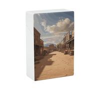 Étui à cigarettes style Far West, boîte de voyage en plastique à ouverture facile d'une seule main, avec couvercle à ressort, pour hommes et femmes.