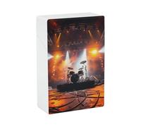 Étui à cigarettes style scène de concert rock, format King Size (85 mm), capacité 20 cigarettes, léger, à ouverture par simple pression, pour hommes et femmes. Porte-cigarettes original et amusant.