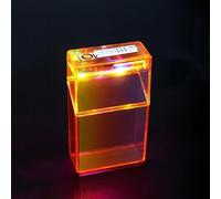 Étui à cigarettes transparent, allume-cigare intégré 2 en 1, lumière d'ambiance LED colorée, grande capacité for contenir 20 cigarettes, design élégant, étanche, résistant à l'humidité et à la transpi