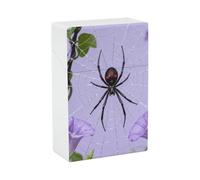 Étui à cigarettes - Veuve noire sur vigne violette avec distributeur à une pression, boîte à cigarettes compacte vintage portable pour homme et femme