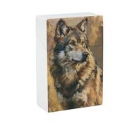 Étui à cigarettes vintage A Wild Wolf en plastique, porte-cigarettes de poche à rabat