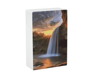 Étui à cigarettes Waterfall at Sunset - Capacité de 20 cigarettes - Taille normale - Accessoires pour fumer - Pour femme et homme - Pour rouler vos propres cigarettes