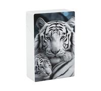 Étui à cigarettes White Tiger, format King Size (85 mm), capacité de 20 cigarettes, léger et étanche, pour hommes et femmes. Ouverture par simple pression. Accessoire amusant pour sac à main.