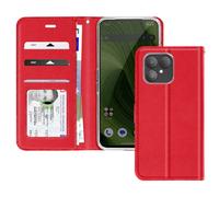 Etui à Clapet pour Fairphone 6 avec Porte Cartes Intégré Support Vidéo Rouge
