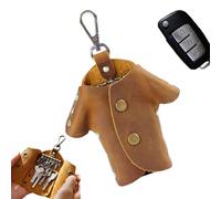 Étui à clés en cuir | Sac de rangement en forme de vêtements - Organisateur de clés de moto - Pour femme, porte-monnaie, pantalon, ceinture, voyage, gym, lieu de travail en plein air, marron
