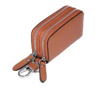Étui à clés en Faux Cuir, Portefeuilles for Hommes, Sac à clés Vintage, Porte-clés de Voiture, Double Fermeture éclair, étui for Femmes, Petite Femme de ménage pour Hommes Femmes(Khaki)