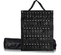 Étui à clés enroulable portable avec 30/40/50 positions de clés pour les ventes de voitures, immobiliers, hôtels, Noir , 50 Hooks (Positions), Moderne