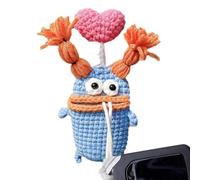 Étui à clés fait à la main - Support pour porte-clés fait à la main, porte-clés de voiture | Porte-clés de voiture avec bouche de saucisse en crochet, étui portable pour clés de voiture, H, 3.5x4.3in