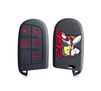 Étui à clés noir (392red BTN) 1 pièce, pour Jeep Cherokee Compass S Renegade Grand Commander pour Dodge