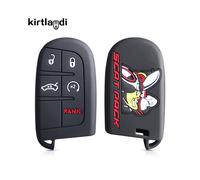 Étui à clés noir (blanc BTN) 1 pièce, pour Jeep Cherokee Compass S Renegade Grand Commander pour Dodge