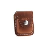 etui à clip cuir marron pour briquet zippo