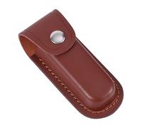 Étui à Couteau en Cuir pour Ceinture, 12,3 x 5,2 cm Porte-Couteau Pliable en Cuir Étui à Couteau de Poche Portable pour Cyclisme, Randonnée, Alpinisme, Camping (Marron)