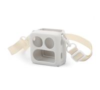 Étui à Couverture en Silicone pour Yoto Mini 2024 Haut-Parleur Audio Manchon de Protection avec bandoulière Coque Souple pour Yoto Mini (Blanc)