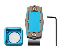 Étui à craie en aluminium pour billard, support de protection pour queue de billard avec clip de ceinture, récipient à craie léger en alliage d'aluminium pour joueurs, boîte de rangement (bleu)