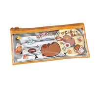 Étui à crayon à fermeture éclair transparente - Sac de papeterie à ouverture large, porte-stylo transparent | Shell en PVC étanche, organisateur de voyage léger, pochette au crayon facile à accès pour