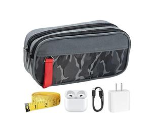 Étui À Crayon De Capacité - Boîtier À Crayon Avec Compartiments | Sac À Double Couche Pour Les Étudiants | Pagiseur De Stylo Pour Organisation Pour Souverains Ciseaux En Caoutchouc Travel Schoo