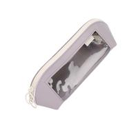 Étui à Crayon en Cuir, Mignon Visible de Grande capacité esthétique Big Cray Pouch de Crayon Small Makeup Sac pour Sac à Main en Cuir Pouche pour Le Bureau de l'école Homme Homme (Violet)
