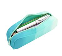Étui à Crayon en Silicone - Sac à pinceaux rectangulaire dégradé, étui à Crayon de Maquillage de Maquillage de Haute capacité pour garçons pour Filles., Gradient Cyan Blue, riferimento Alla