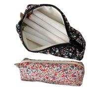 Étui À Crayon Mignon - Étui À Crayon En Velours Côtelé | Grande Pochette De Papeterie De Sacs À Stylo | Purs À Main De Support Stationnaire Avec Floral 3D | Sac À Broderie Pour Femmes Adolescents Pour