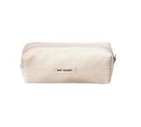 Étui à crayons beige, pochette à crayons crème | Trousse de maquillage à la mode | Mallette de rangement pour école de travail, pochette de maquillage en velours côtelé, trousse à cosmétiques pour étu