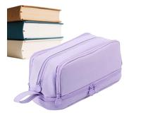 Étui à crayons de grande capacité - 8,66x3,94 pouce à grande pochette de stylo en toile pour stockage organisé, conception multi-compostations avec 4 sections, porte-sacs à crayons pour l'école, la