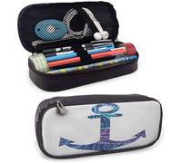 Étui À Crayons En Cuir Avec Image À Motifs Emblème De L'âme Spirituelle De Marine Impression D'art Océanique Pour Étudiant, Bureau, Collège, Collège, Lycée