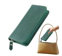 Étui à Crayons en Cuir Sac Organisateur Vintage avec 3 Compartiments