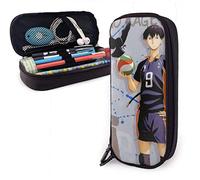 Étui à crayons Grande capacité Grande capacité de rangement Pochette à crayons Organisateur de bureau Support de sac portable avec fermeture à glissière Anime Haikyuu !! Kageyama Tobio